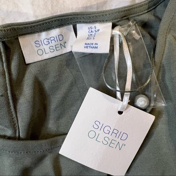 Sigrid Olsen NWT Sleeveless Shift Dress sage green size S - Picture 5 of 10